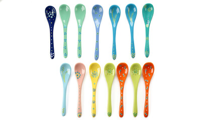 Plastic spoons with different colours 