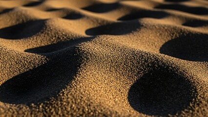 Rough Dry Dune Sand Closeup with Dramatic Shadows, Textured Natural Background
