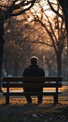 Person sitting on a park bench.