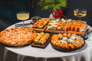 sushi set on the table