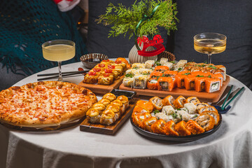 sushi set on the table