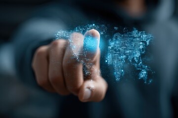 Hand holds transparent globe showing global cybersecurity network connections and secure data protection against cyber threats and unauthorized access in a digital world