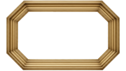 Elegant Decorative Frame Mockup With Transparent Background and Gold Finish Premium Clipart_00x.png