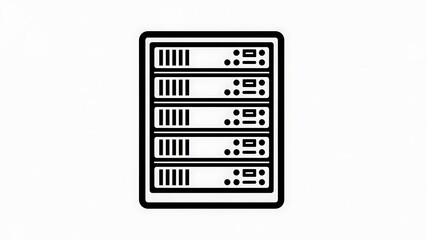 Server Rack Illustration Simple Design Element.