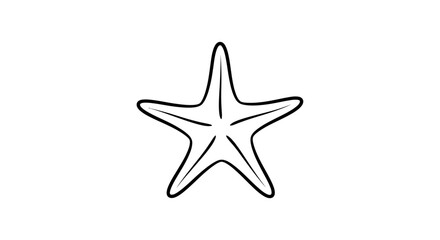 Obraz premium Minimalist starfish vector illustration, ideal for ocean and beach themes.