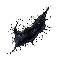 Dark liquid splash isolated on transparent background