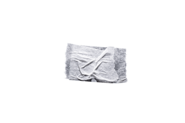 Thick wrinkled bundle of white paper tape PNG with overlapping folds on transparent background, realistic layered masking tape piece ideal for bold note attachments, scrapbooking, journals, moodboards