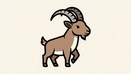 Obraz premium Cartoon Illustration of a Goat.
