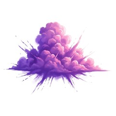 Vibrant Explosion Effect with Purple and Pink Smoke