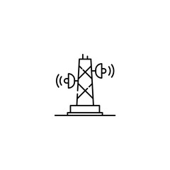 5g Signal tower icon, Antenna Symbol Outline icon Transparent background Editable Stroke
