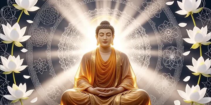 Buddha Meditating Peacefully Beneath a Bodhi tree