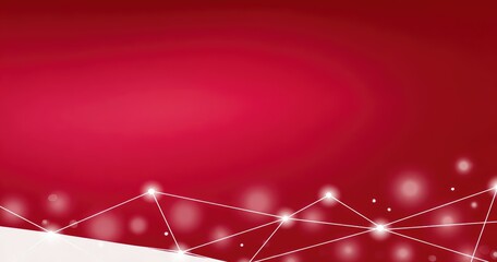 Abstract Red Technology Background with Glowing Network Connections.