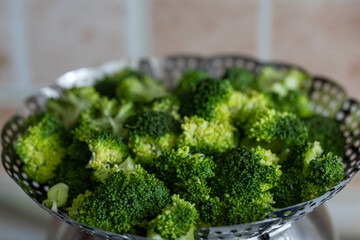  Steaming Broccoli in Metal Steamer
