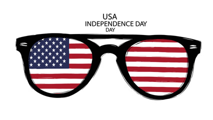 Sunglasses reflecting USA flag design for Independence Day celebration