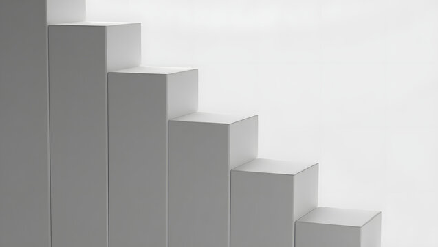 3D business growth graph with upward arrow on white background illustrating financial success and progress - Powered by Adobe