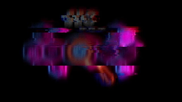 Glowing neon line banner of SEO concept with icons of web, analysis, content, back link, keyword, traffic, ranking and optimization isolated on black background.