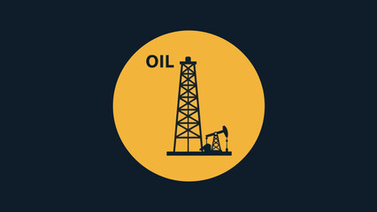 Oil Rig Derrick Pumpjack Graphic Illustration.
