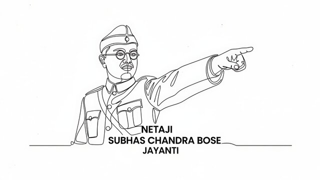 Netaji subhas chandra bose jayanti illustration