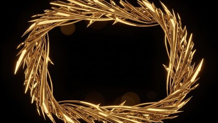 Golden Abstract Frame Luxury Design Element Awards Ceremony Celebration Background 3d Render.jpg