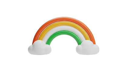 3D Rendered Rainbow with Clouds