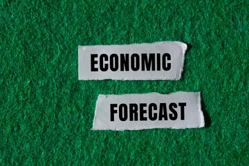 Economic Forecast message written on ripped torn paper background. Conceptual Economic Forecast symbol. Copy space.