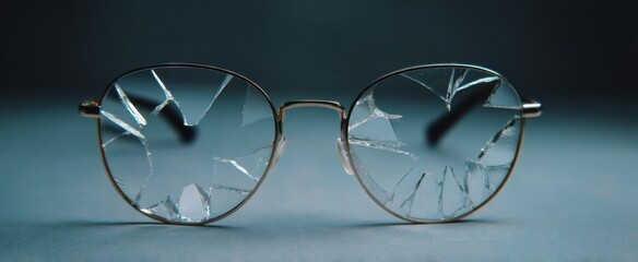 broken glasses splinter reality reflecting how fragile our perceptions truly are