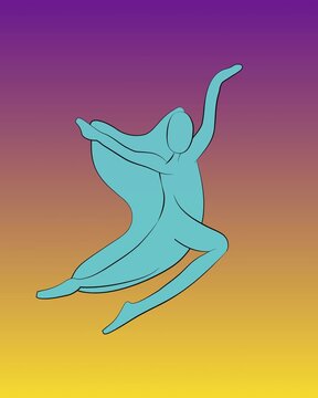 silhouette of a girl jumping