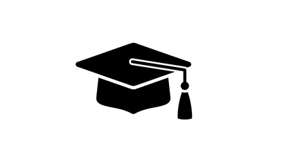 Simple graduation cap silhouette icon vector illustration