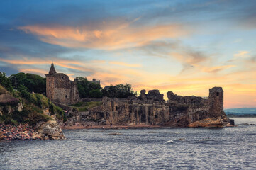 St Andrews Castle a picturesque ruin in the coastal Royal Burgh of St Andrews in Fife, Scotland