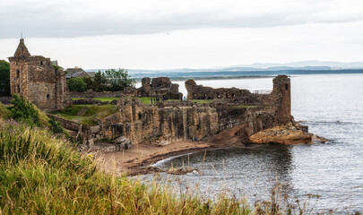 The ruins of St Andrews castle, Fife, Scotland, UK