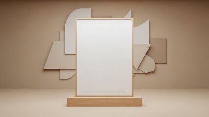 Modern Abstract Wooden Picture Frame Geometric Wall Design Minimalist Background.jpg
