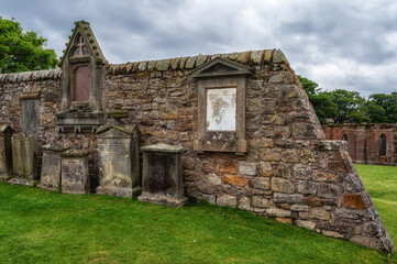 Ancient ruins of St. Andrew's Cathedral in St. Andrews, Fife region.