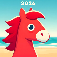 2026년 붉은말의 해 일러스트