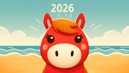 2026년 붉은말의 해 일러스트
