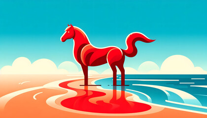 2026년 붉은말의 해 일러스트