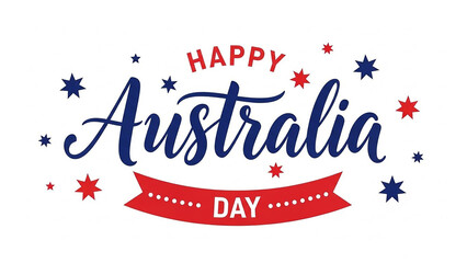Happy Australia Day - A Celebration of Australian Culture and Patriotism with Red and Blue Stars