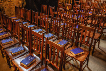 Interior of St Salvator&rsquo;s chapel at St Andrews University, St Andrews, Fife, Scotland, UK