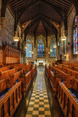 Obraz premium Interior of St Salvator’s chapel at St Andrews University, St Andrews, Fife, Scotland, UK