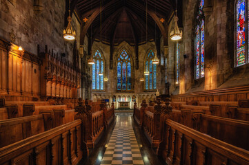 Interior of St Salvator&rsquo;s chapel at St Andrews University, St Andrews, Fife, Scotland, UK