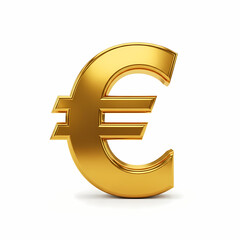 Obraz premium Shiny gold Euro symbol on white background