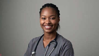 Female doctor or clinician portrait with stethoscope