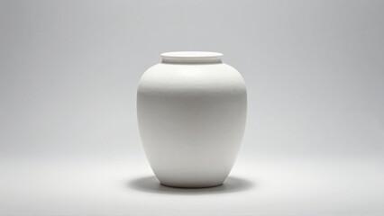 White ceramic vase on neutral background