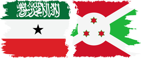 Burundi and Somaliland grunge flags connection, vector