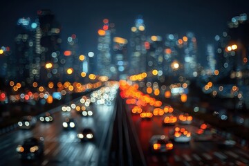 Consultant talks with client in front of blurred city lights during late night hours to discuss business strategies and plans