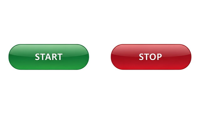 Start and stop buttons on black background
