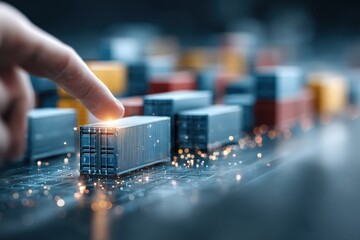 Logistics expert demonstrates modern supply chain management with global distribution tracking and inventory control using digital tools