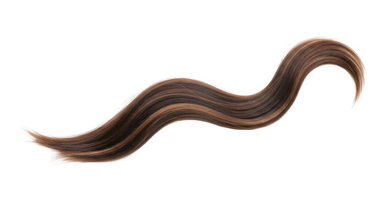 Wavy brown hair strand on black background