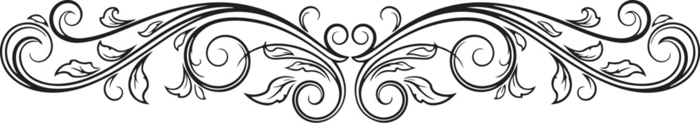 Elegant Vintage Floral Ornamental Divider &ndash; Luxury Classic Scroll Design