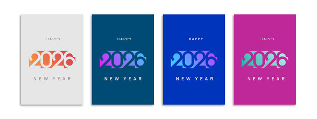 New Year's Greeting Card Collection. Happy New Year 2026 cover designs for banners, posters, backgrounds, and greetings.