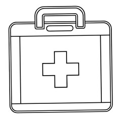 Obraz premium Safety Essential: The image captures a first aid kit, a symbol of preparedness, security, and well-being.